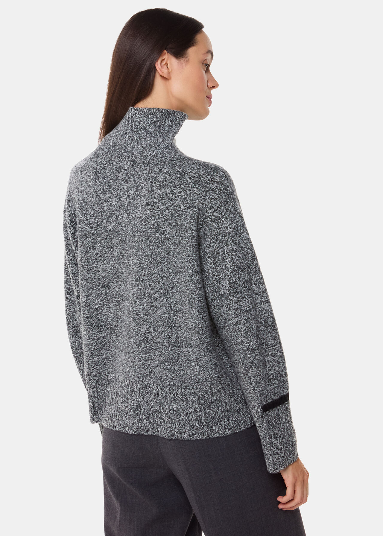 Wool Fleck Funnel Neck Knit