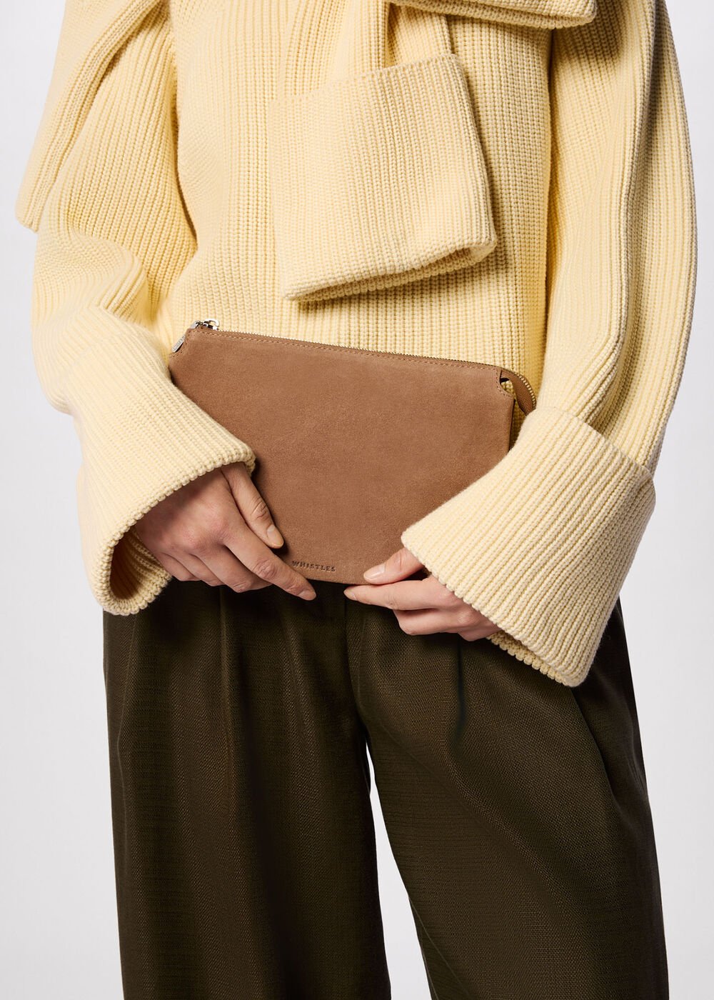 Elita Suede Pouch Clutch