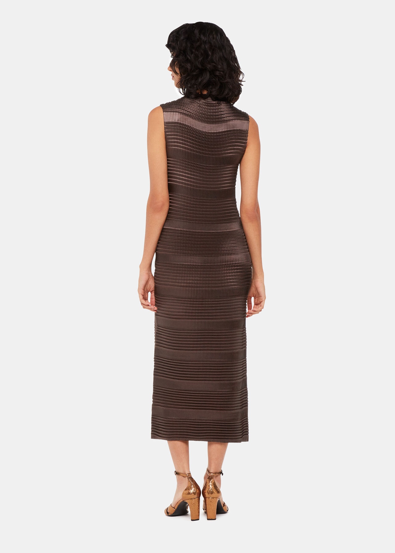 Sleeveless Ruched Column Dress