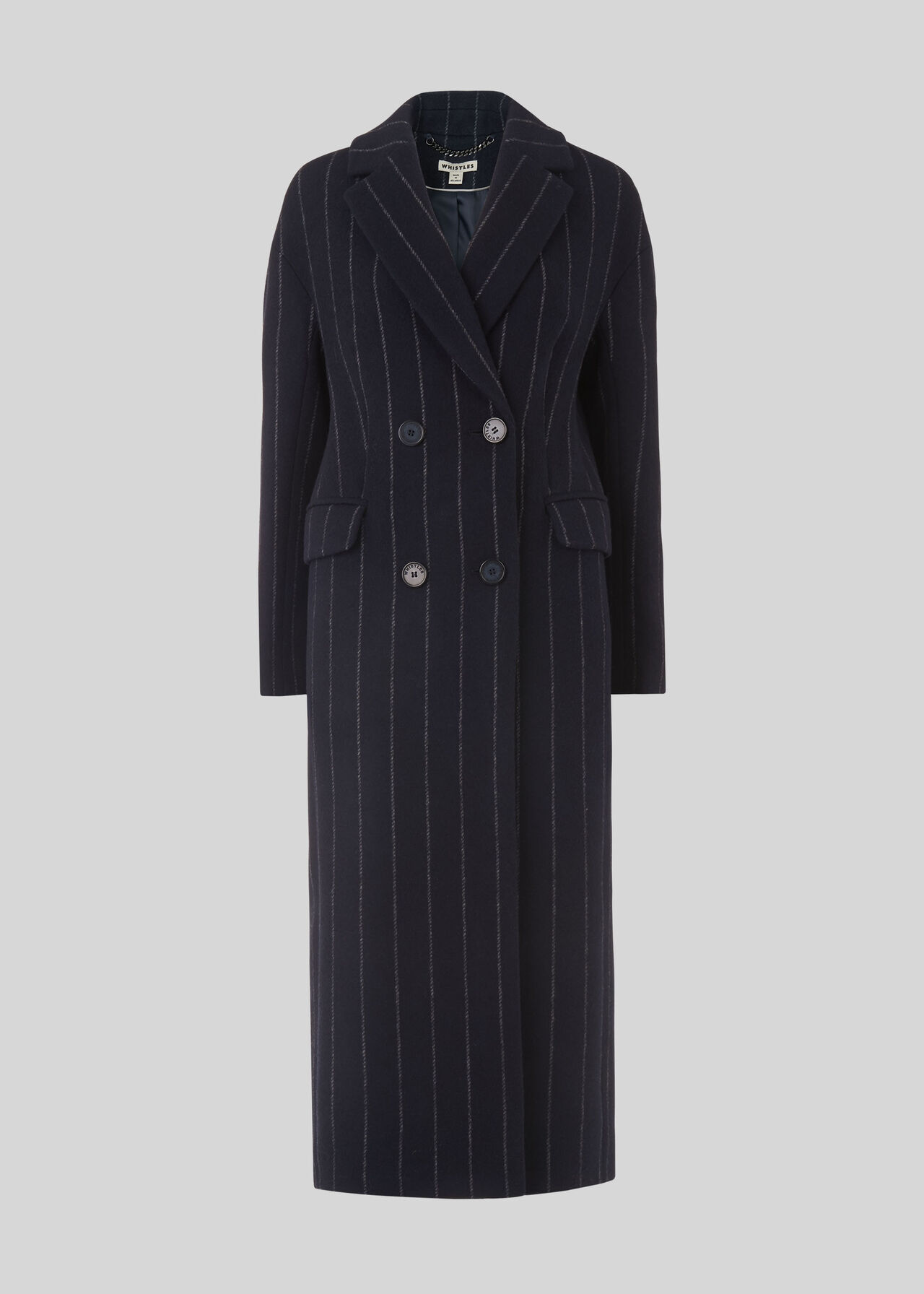 Stripe Double Breasted Coat