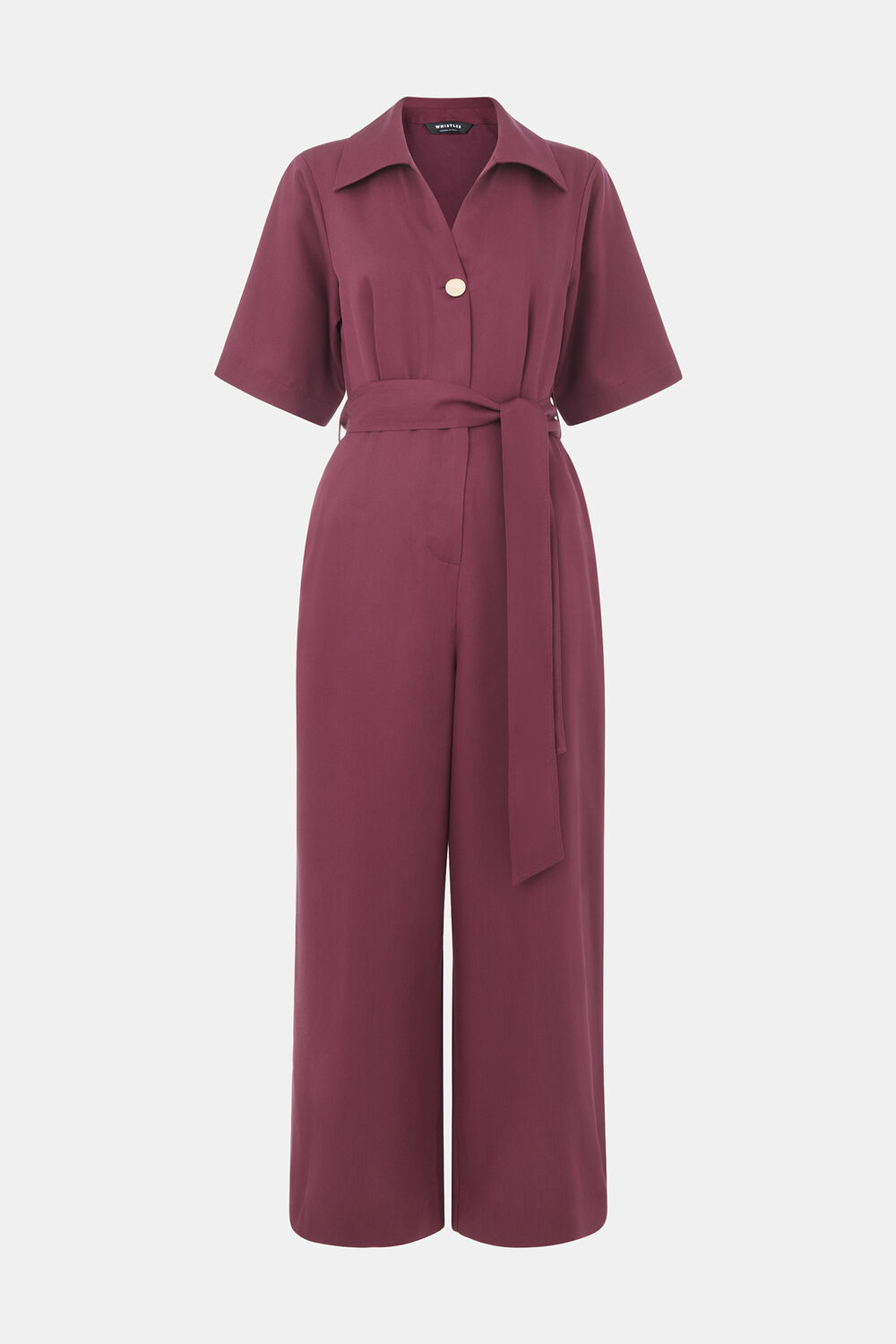 Plum Button Front Jumpsuit