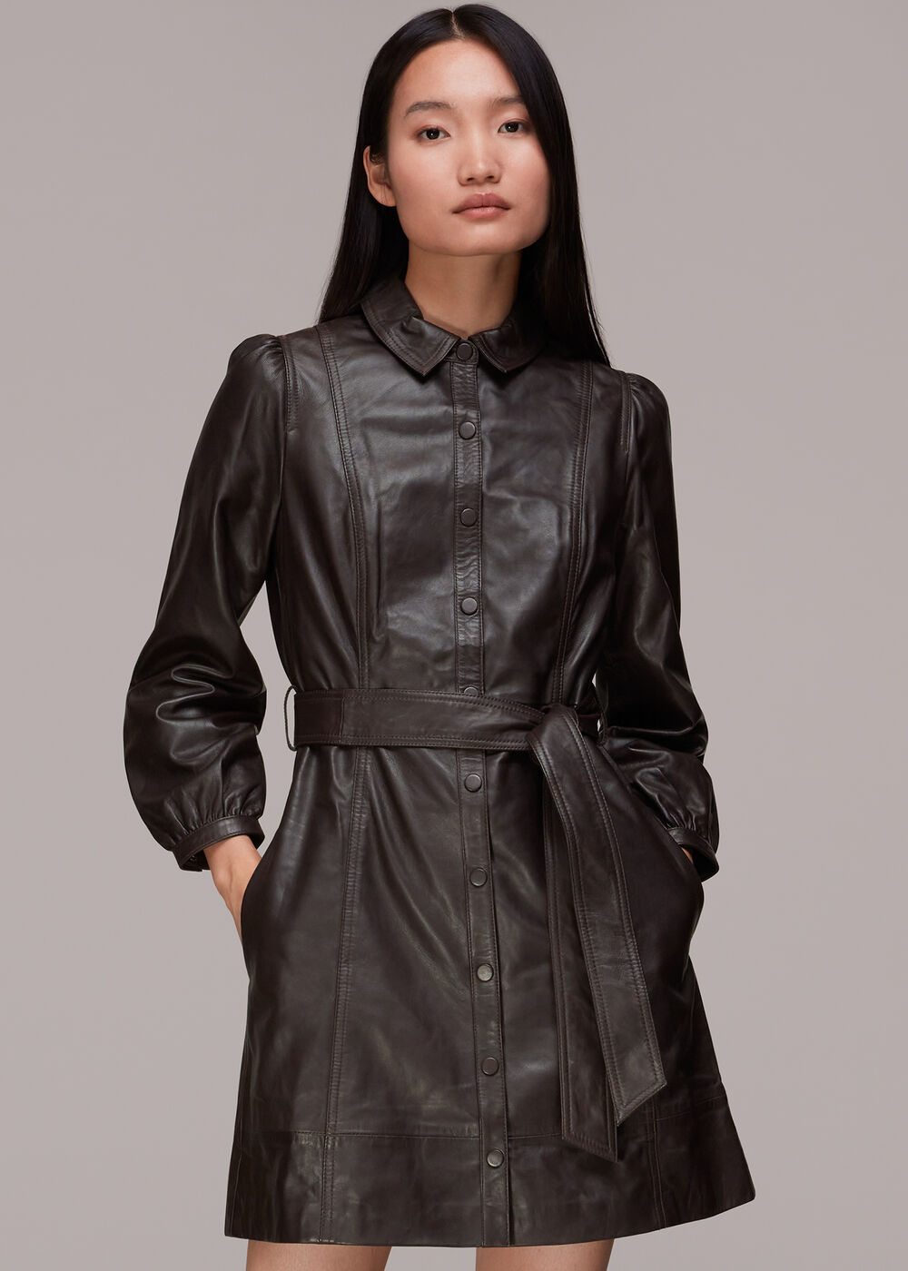 Phoebe Short Leather Dress