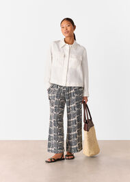 Petite Hatch Squares Cropped Trouser