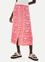 Blurred Strokes Button Skirt