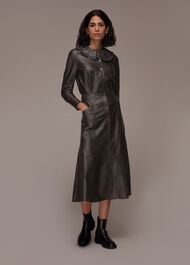 Leather Frill Collar Shirt