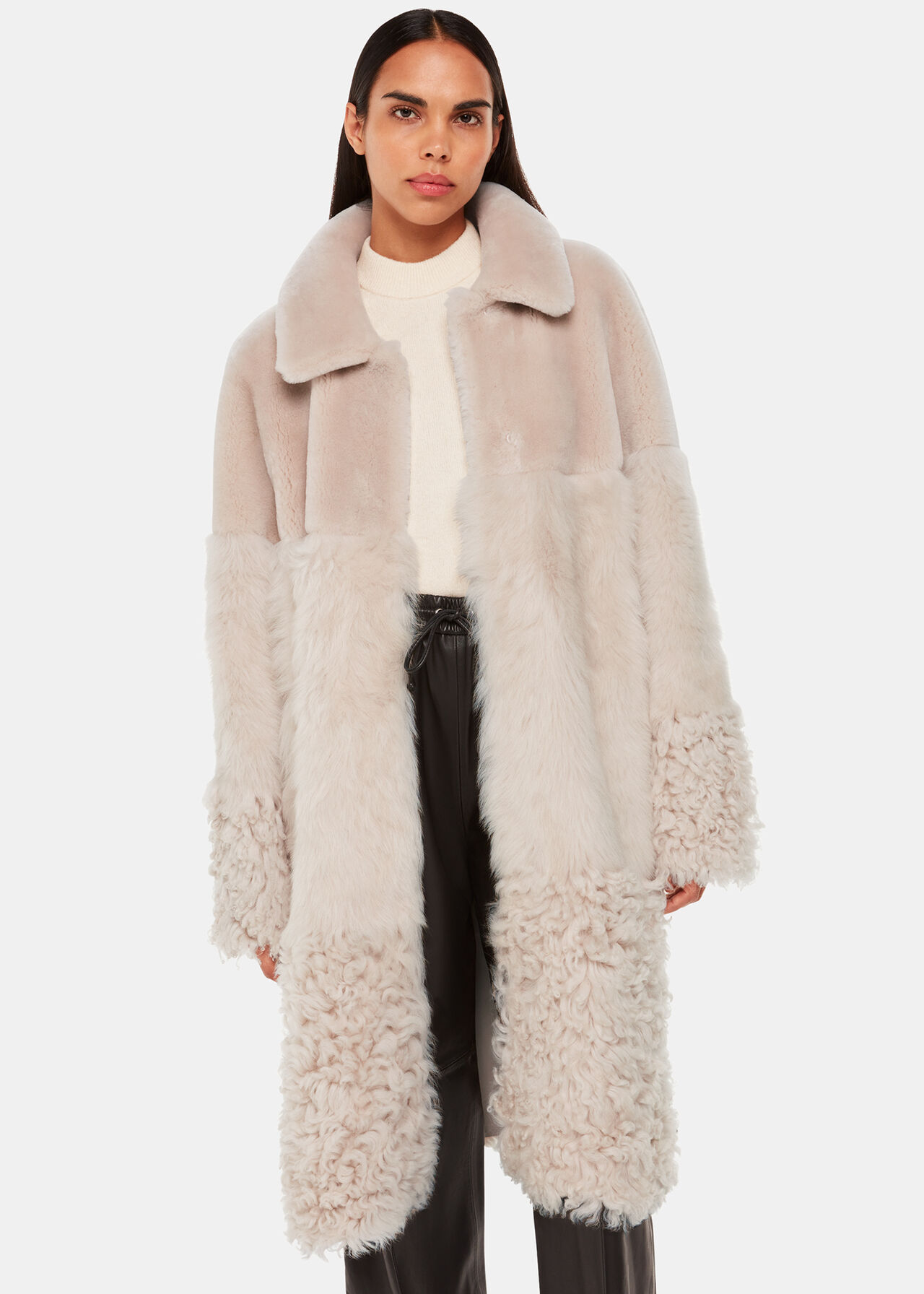 Cossma Shearling Longline Coat