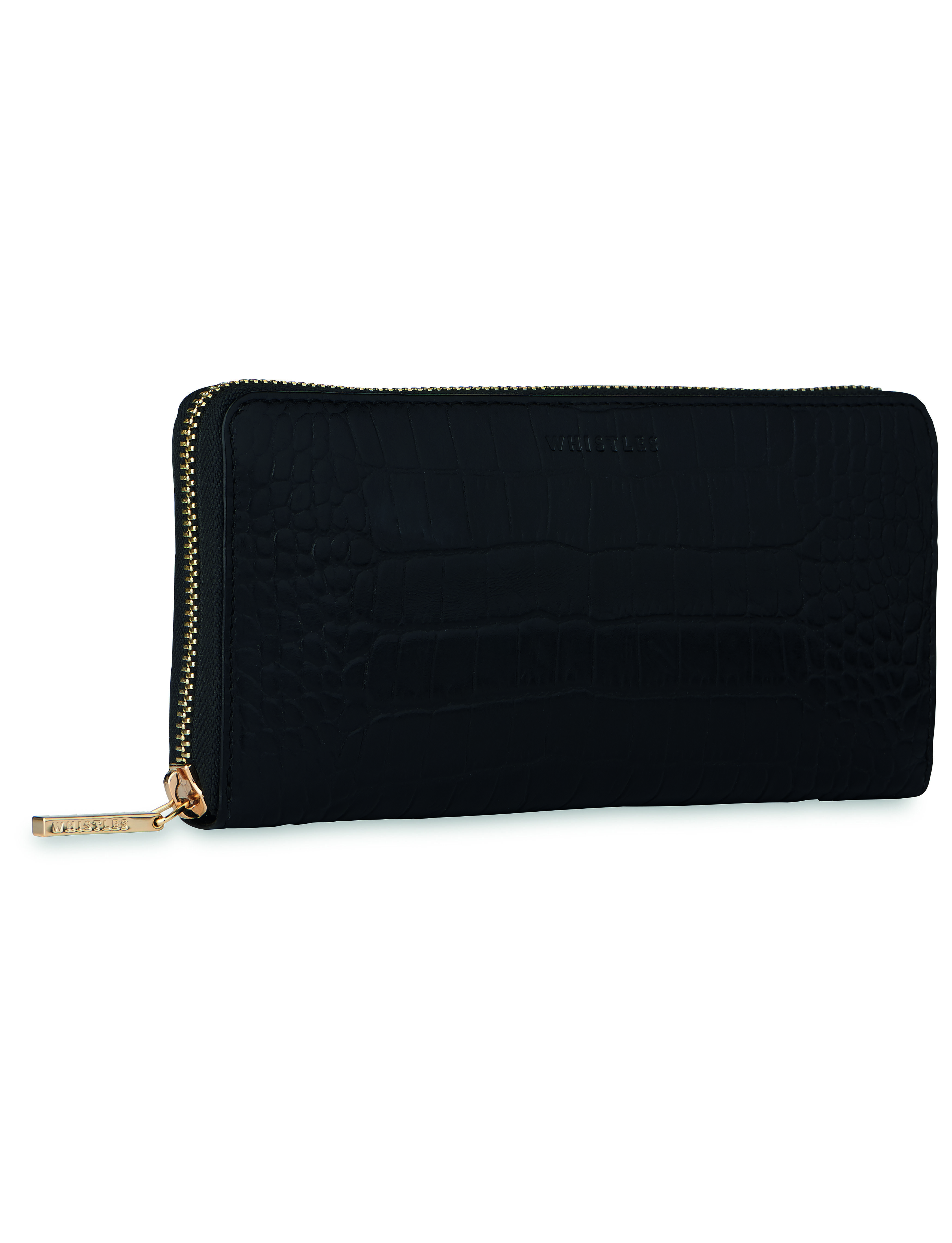Shiny Croc Large Wallet Black WHISTLES