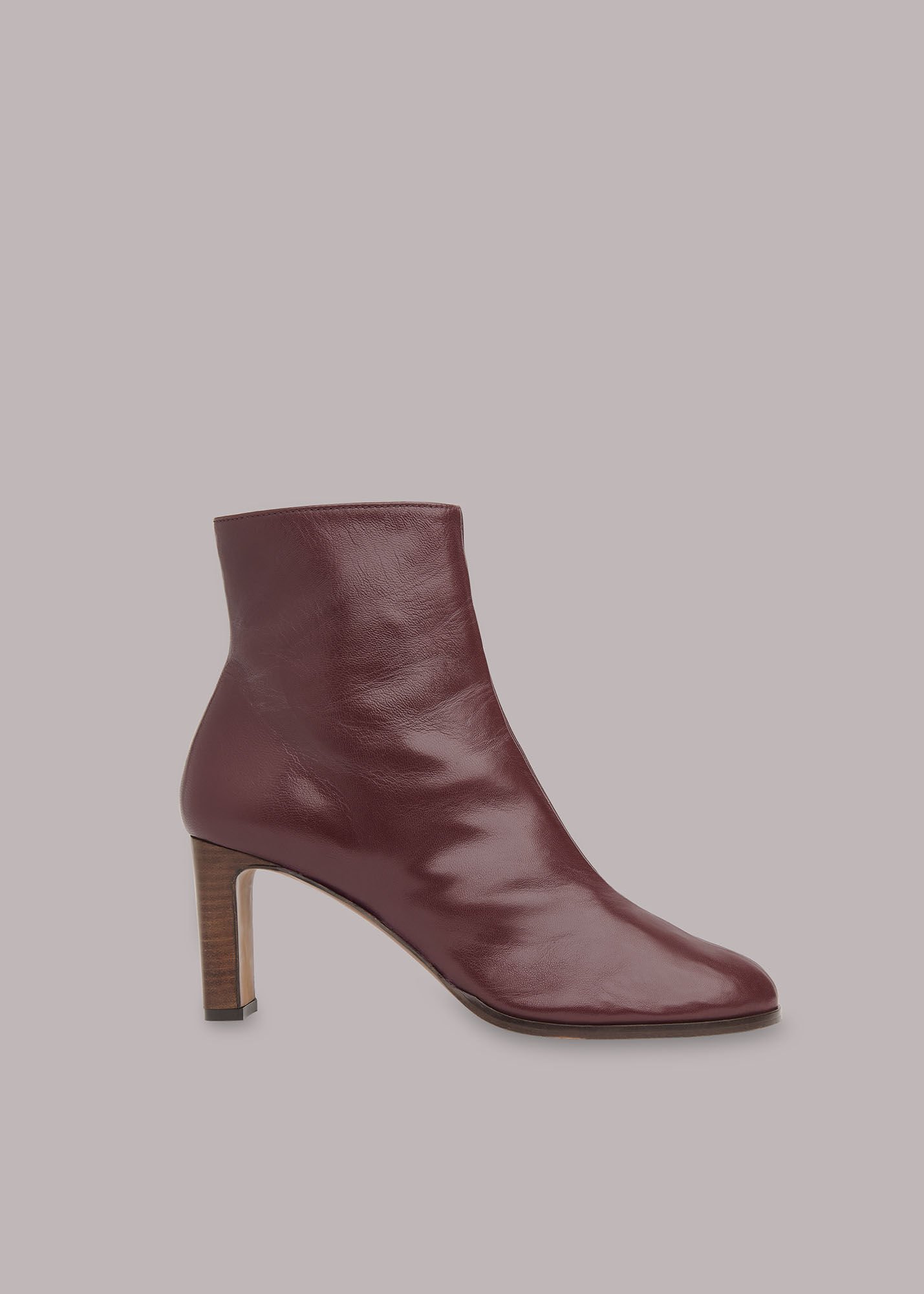 Plum Daphne Heeled Ankle Boot WHISTLES