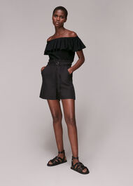 Frill Neck Bardot Top