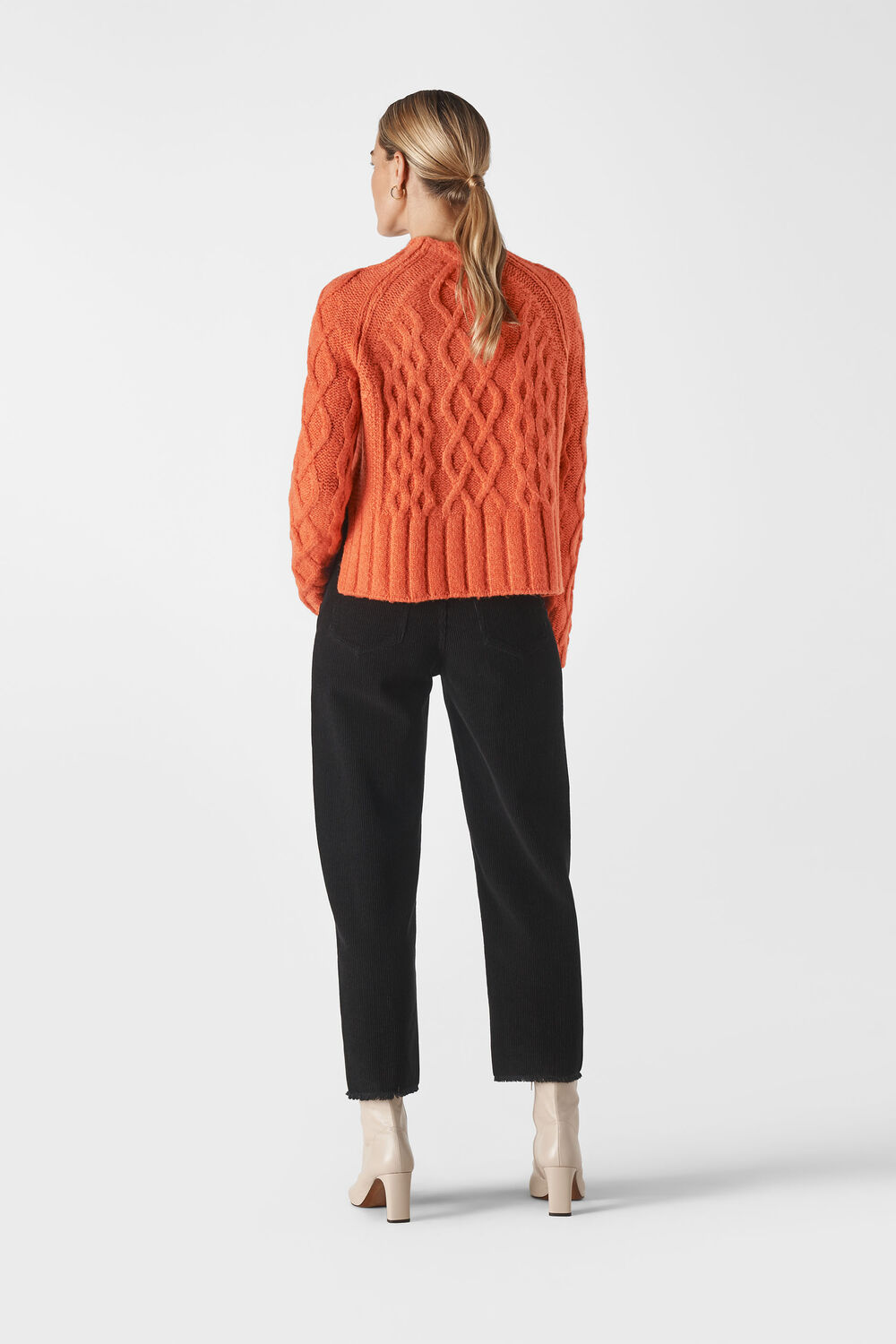 Modern Cable Knit Orange