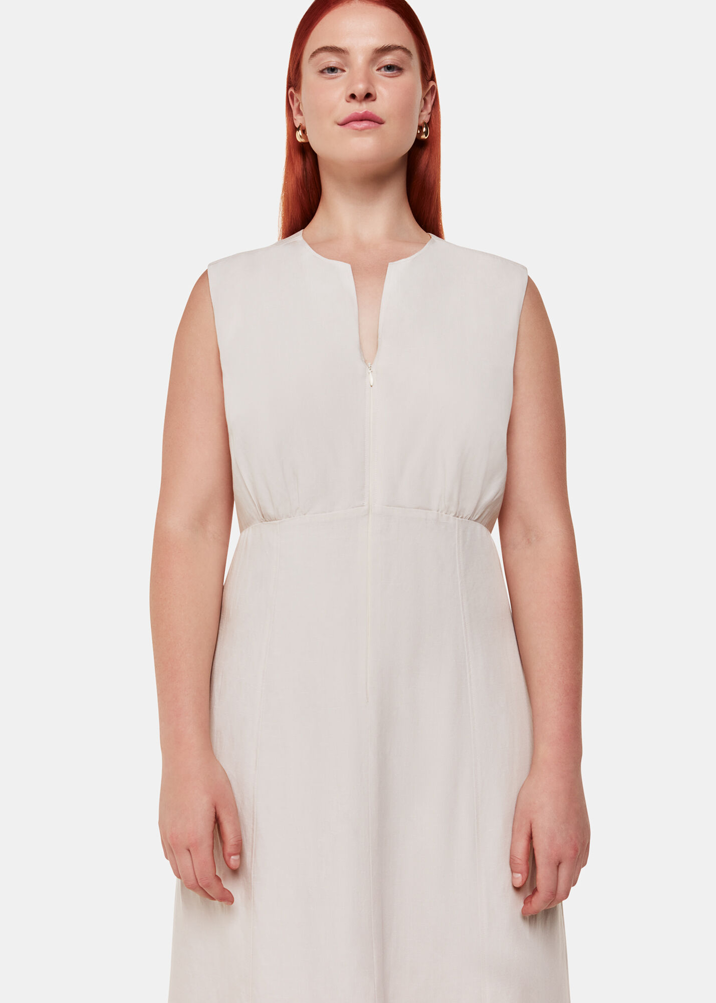 Whistles white linen dress discount