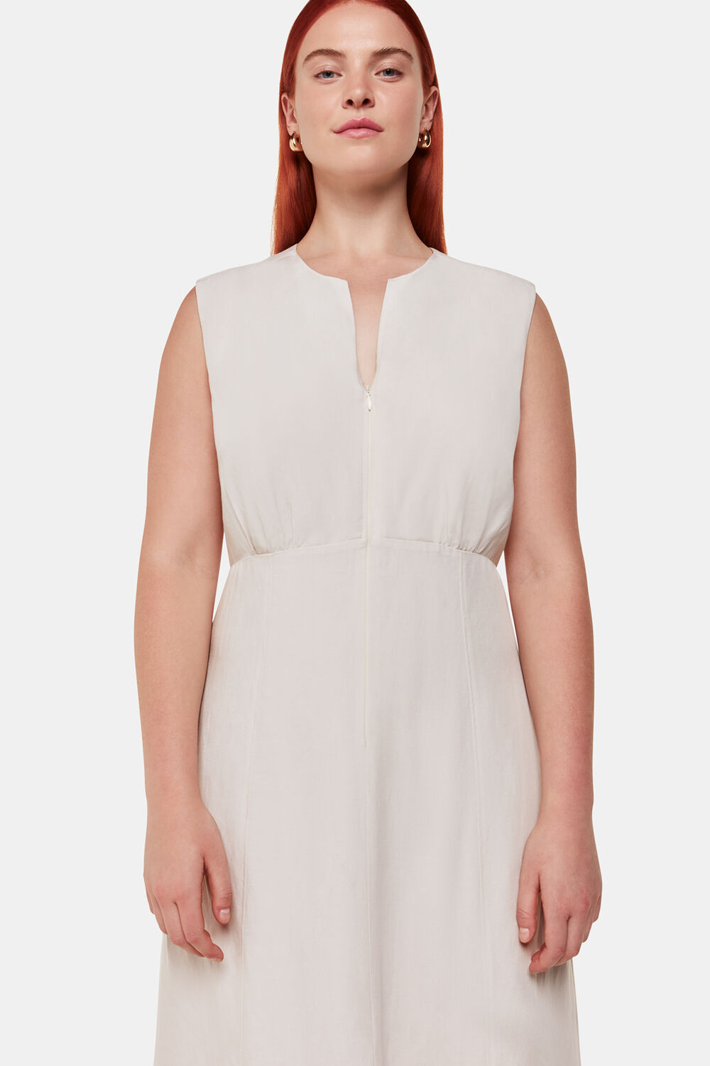 Abbie Linen Blend Midi Dress
