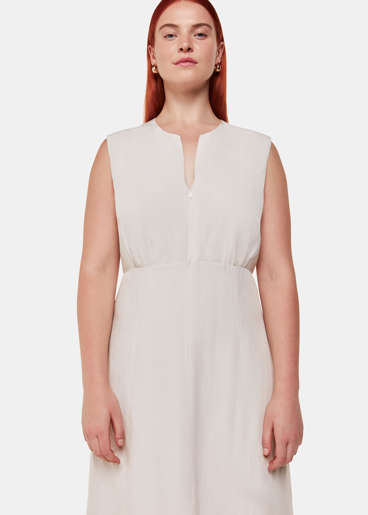 Abbie Linen Blend Midi Dress
