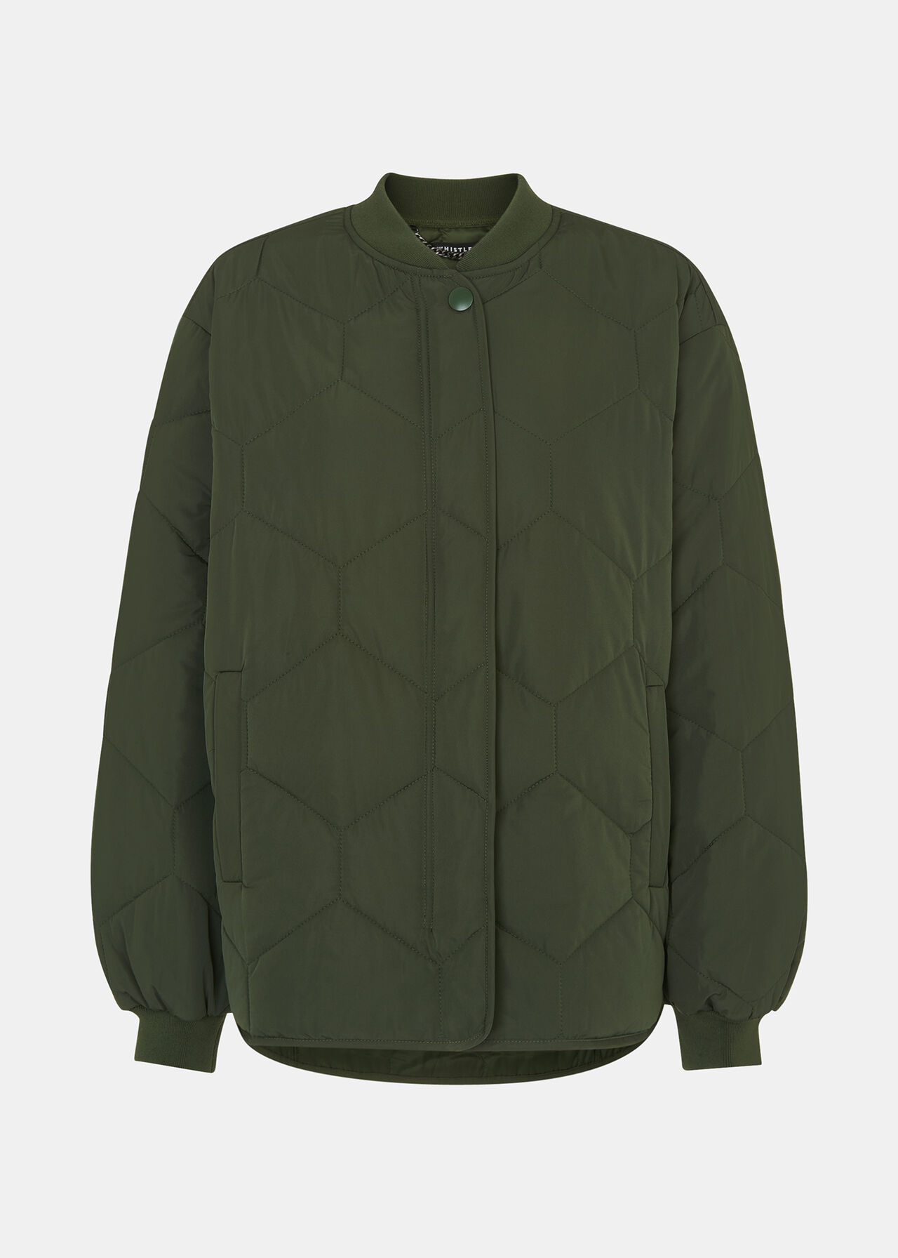 Khaki Ida Short Quilted Coat WHISTLES