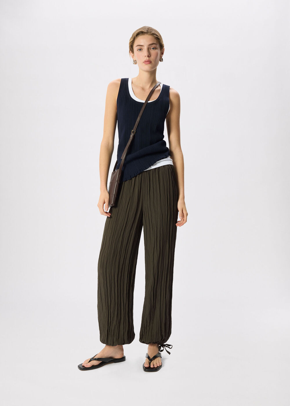 Balloon Tie Hem Trousers