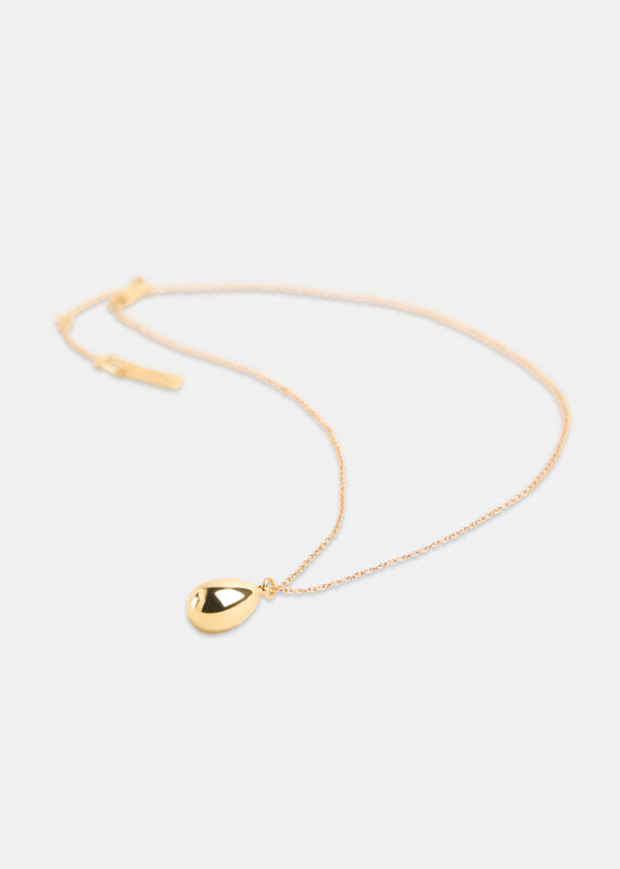 Gold Teardrop Pendant Necklace