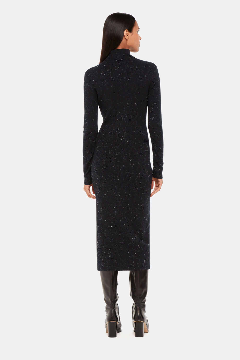 Black Annie Sparkle Roll Neck Dress