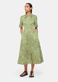 Linear Leaf Midi Dress