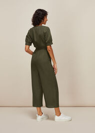 Nora Linen Jumpsuit Khaki