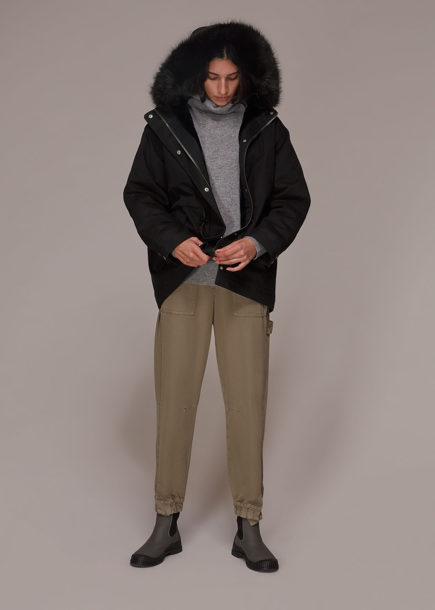 Whistles hotsell black parka