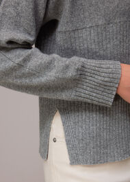 Ribbed Panel Cashmere Sweater