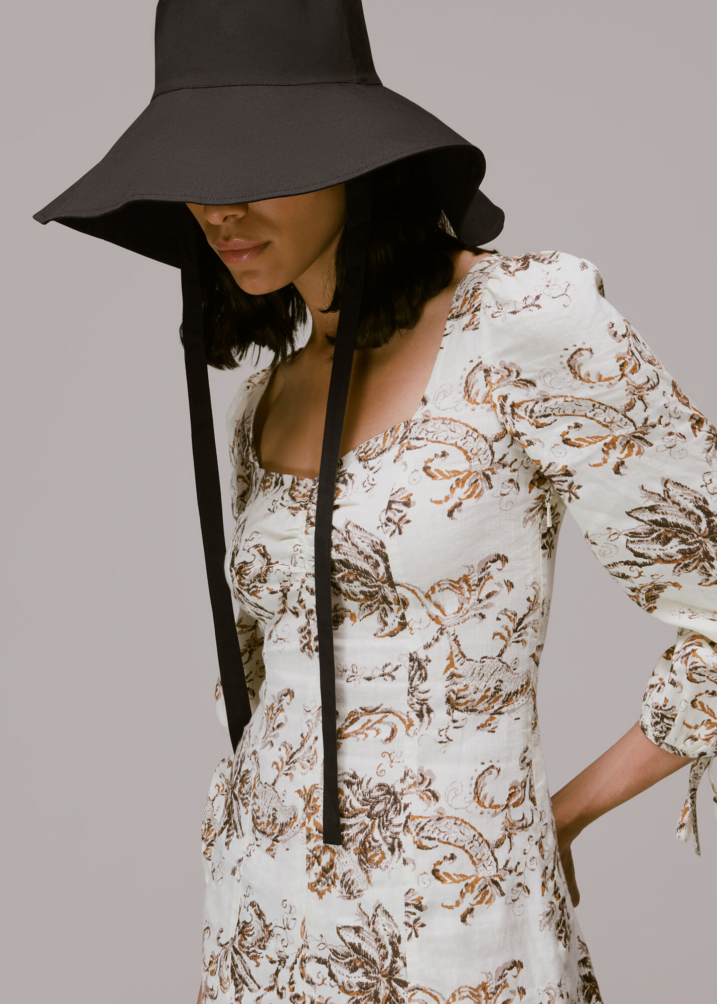 Black Sun Hat With Tie WHISTLES Whistles