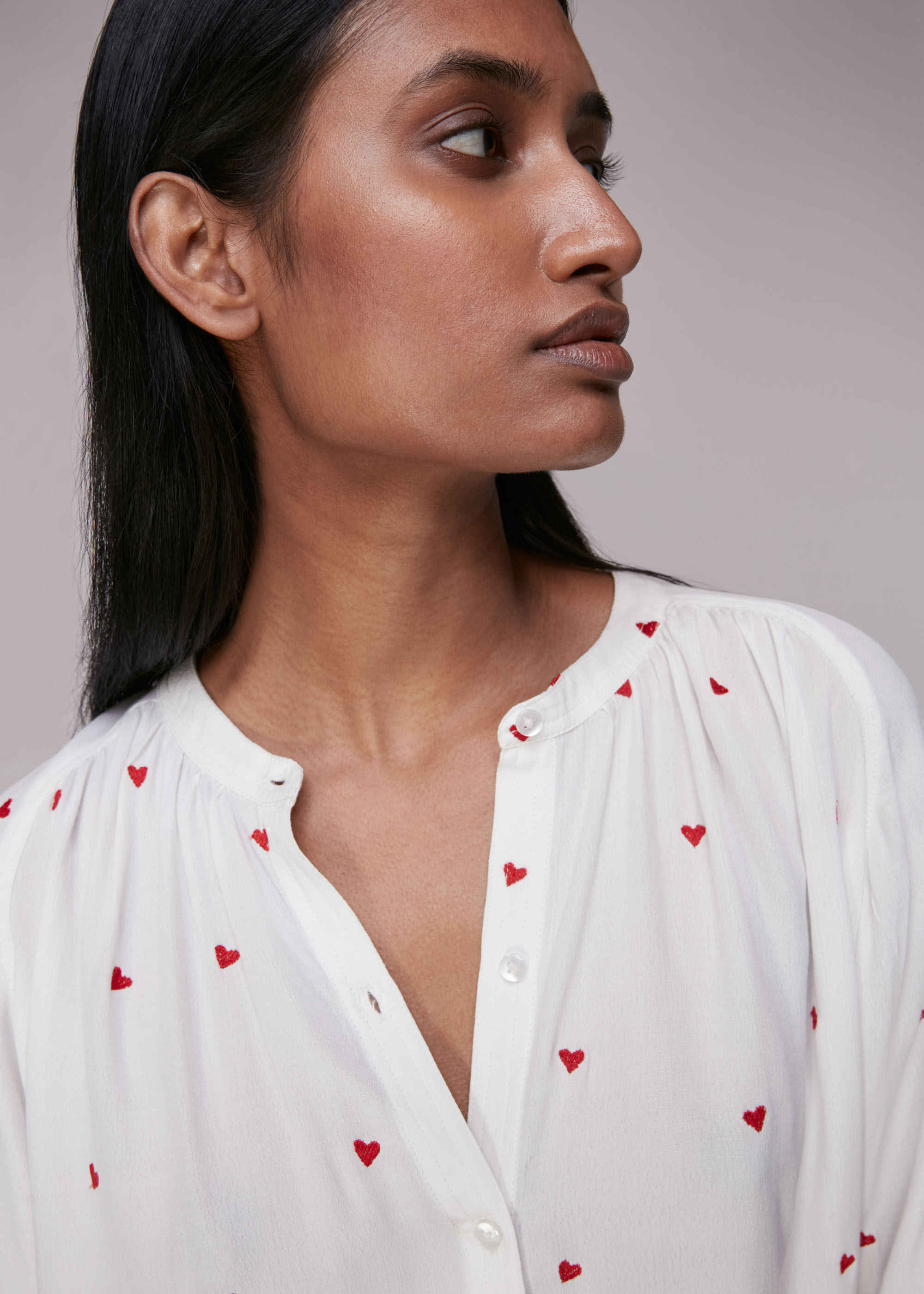 Whistles heart shop embroidered sweatshirt