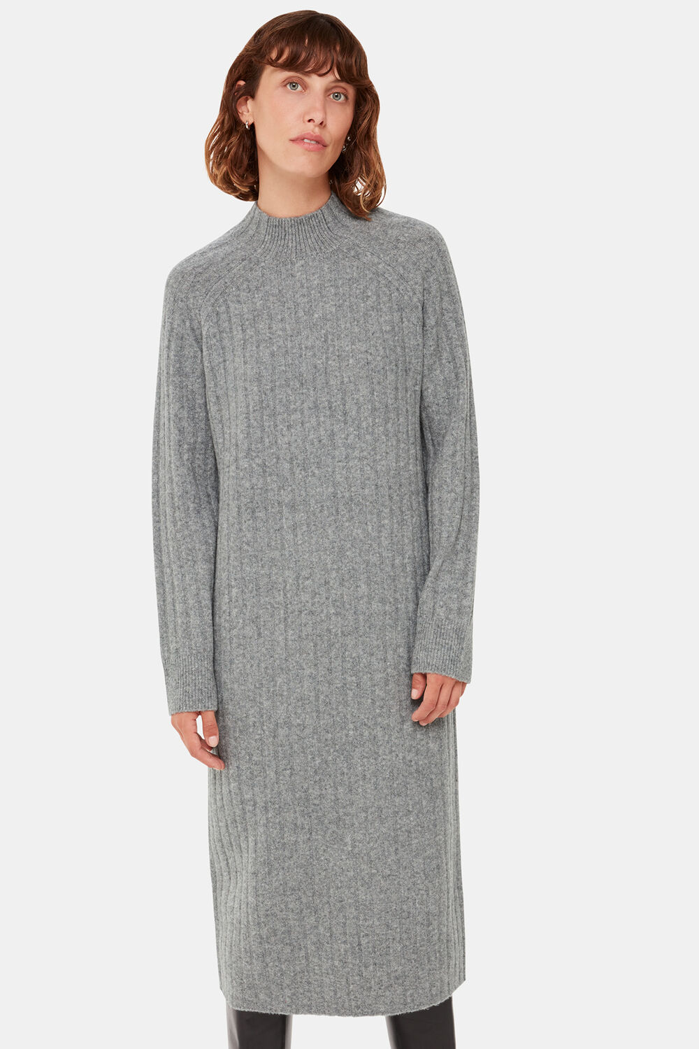 Ribbed Knitted Midi Dress