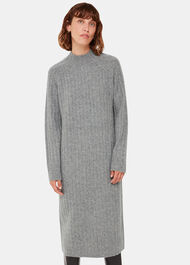 Ribbed Knitted Midi Dress