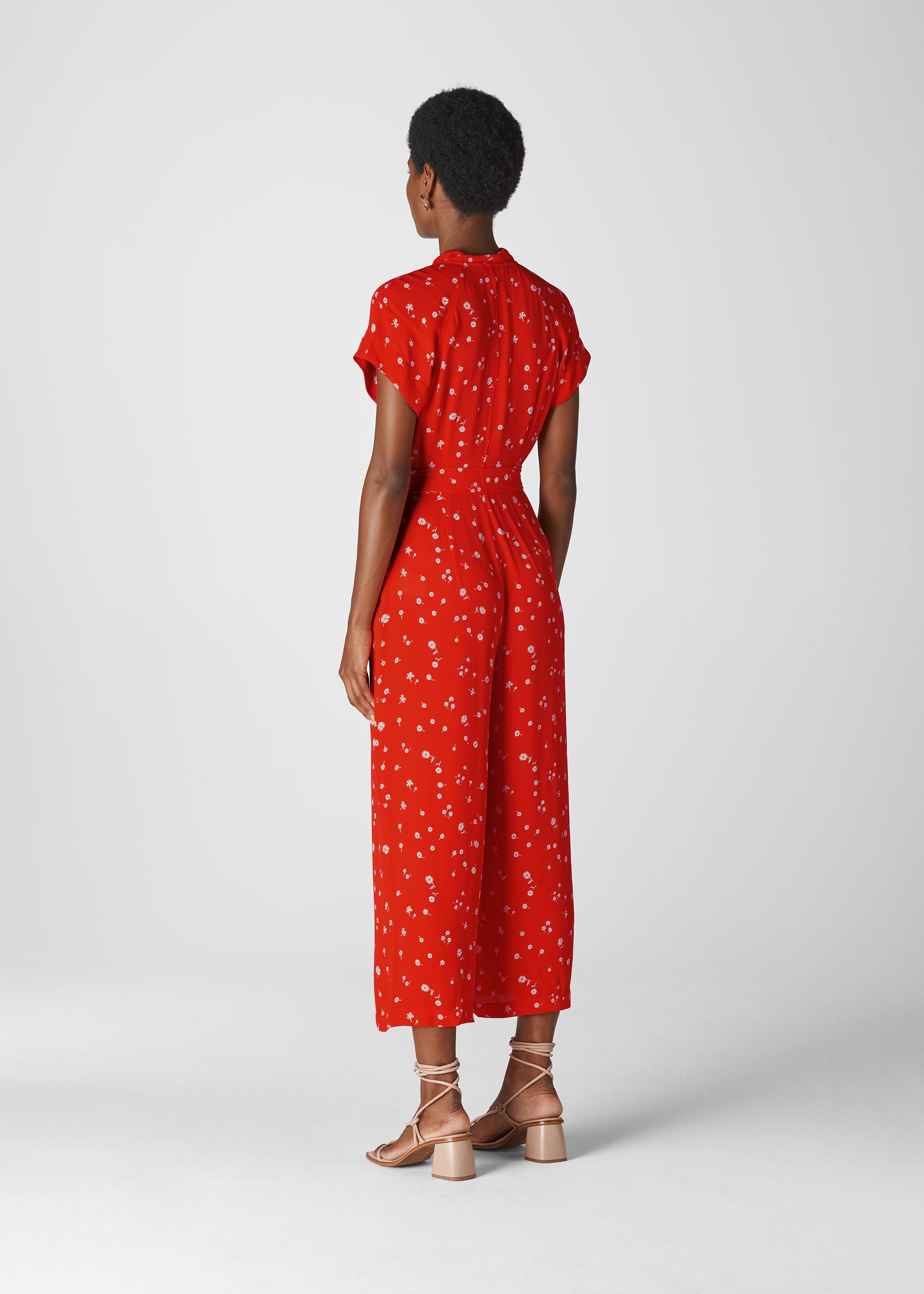 Red top frill jumpsuit