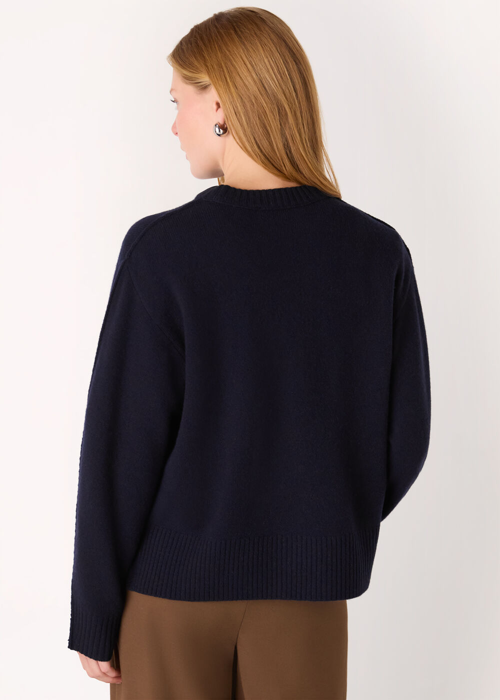 Side Stripe Detail Wool Knit