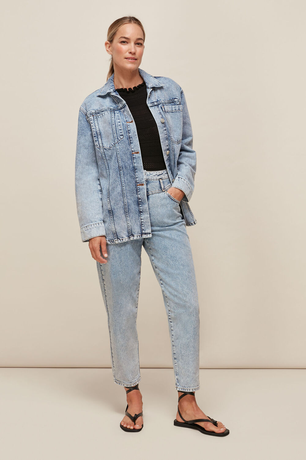 Acid Wash Denim Overshirt Denim