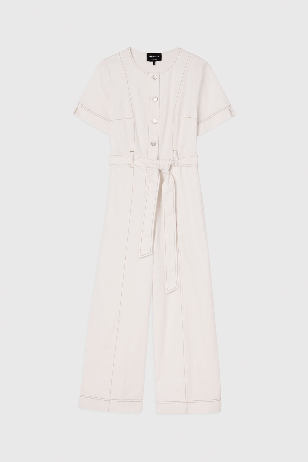 Ivory Button Down Jumpsuit