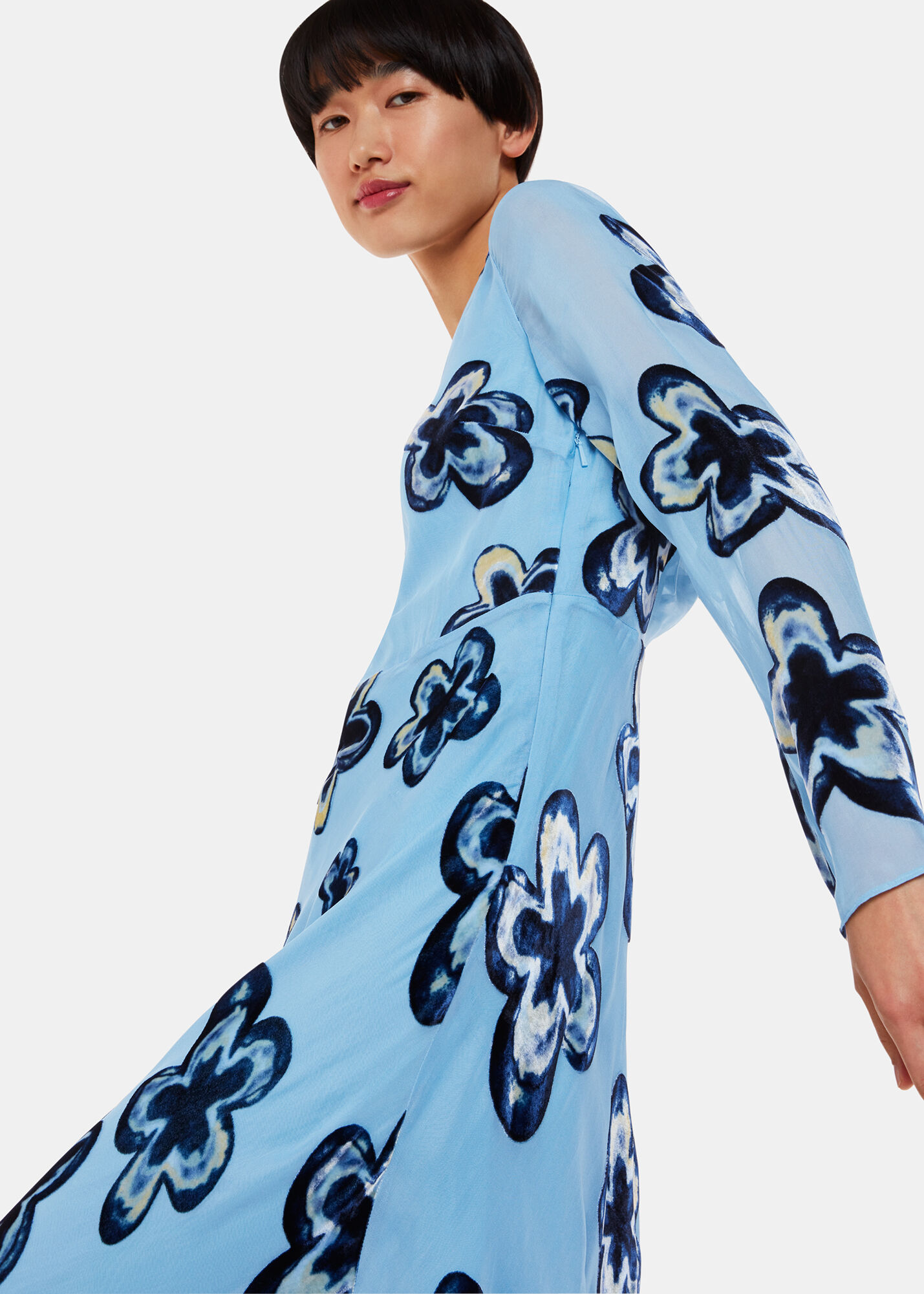 Zara floral velvet dress discount
