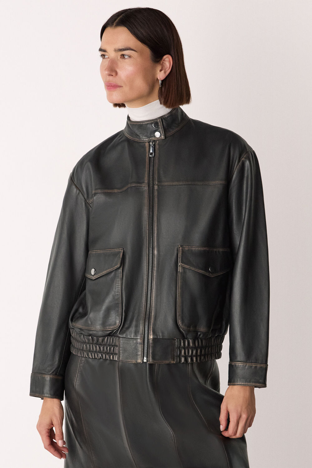 Burnished Leather Bomber