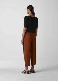 Square Neck Button Through Top Black