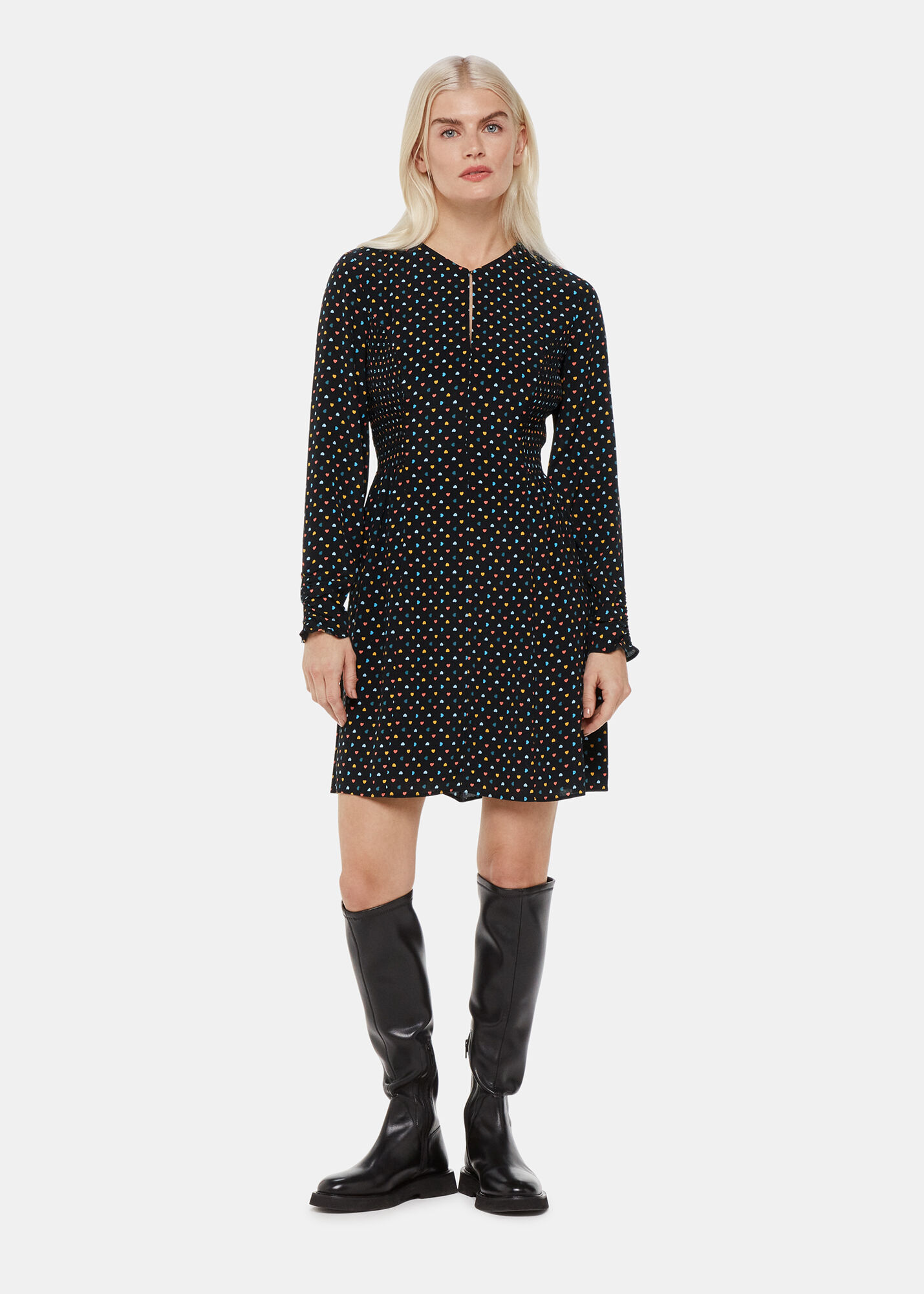 Whistles heart print dress on sale