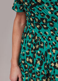 Petite Painted Leopard Shirred Dress