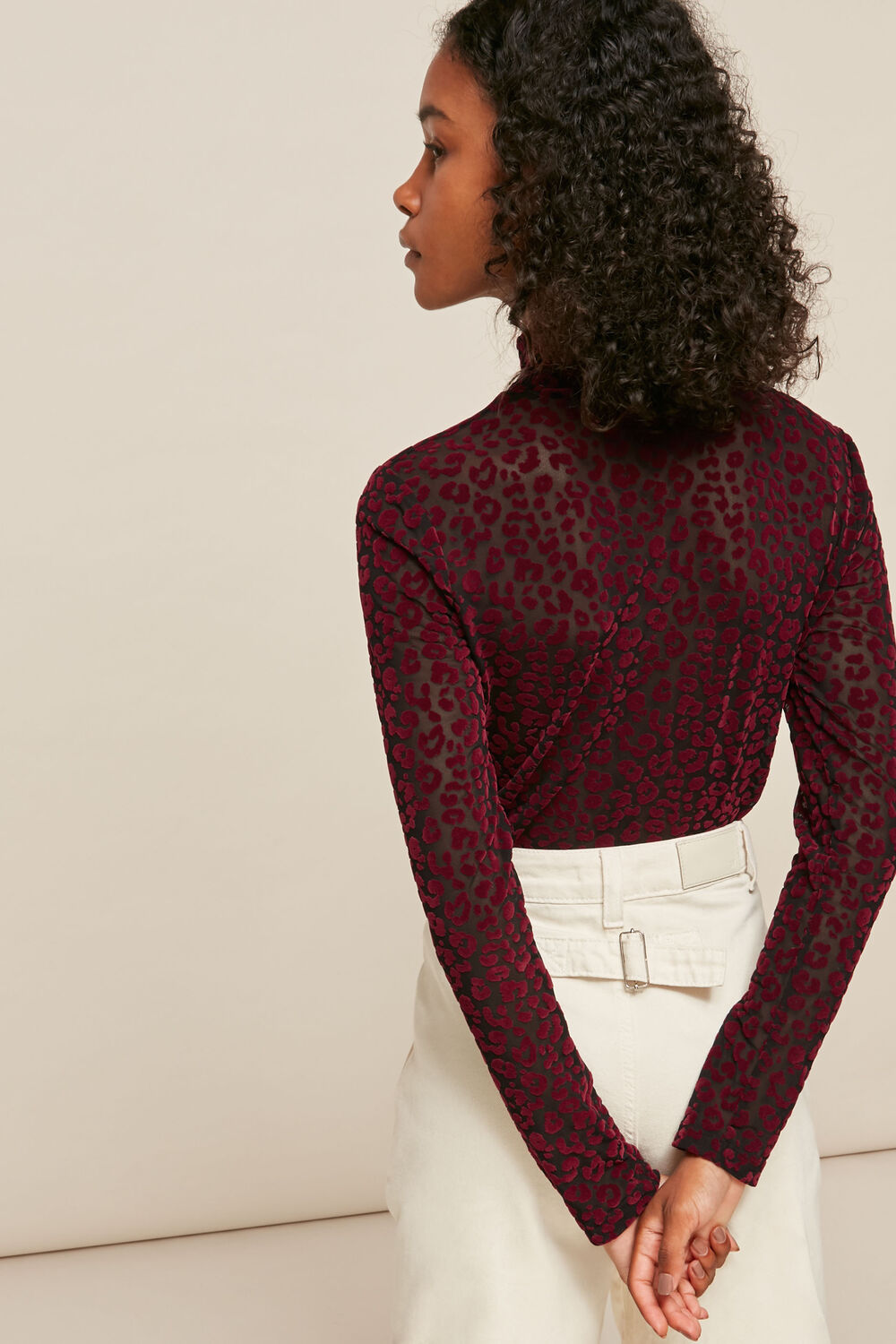 Flocked Animal Mesh Top