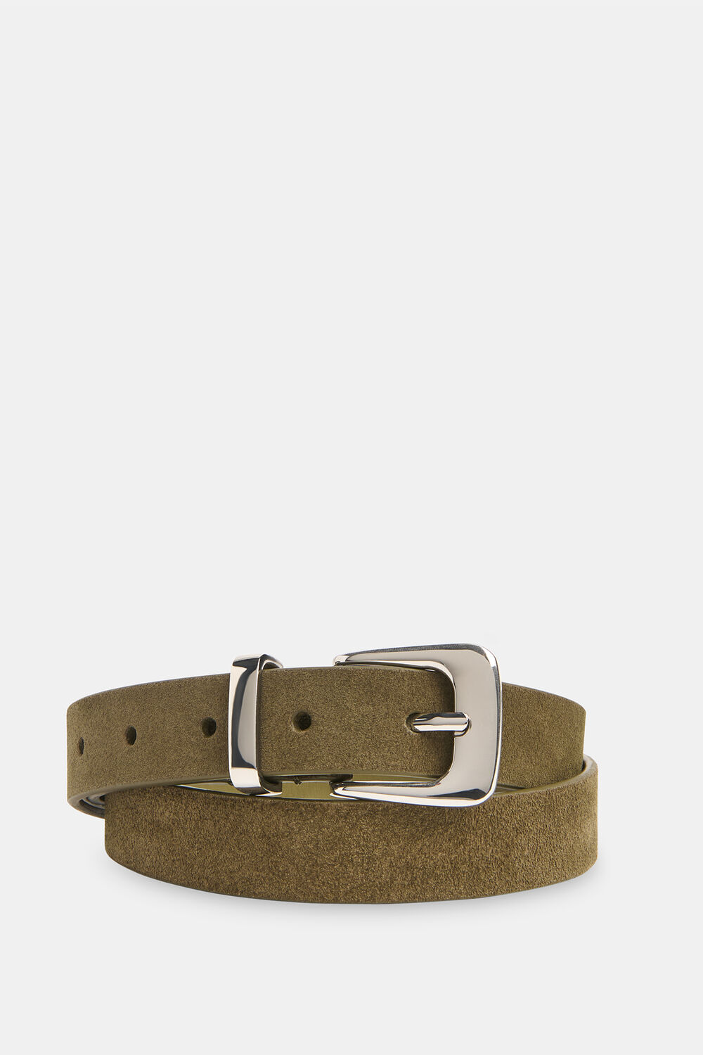 Olive Suede Metal Keeper Belt
