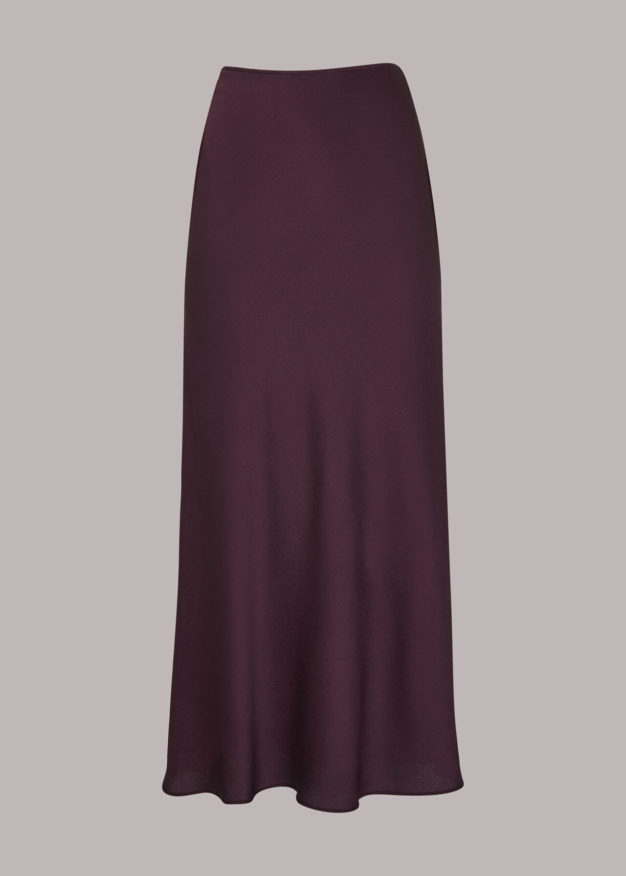 Aubergine Satin Bias Cut Skirt | WHISTLES