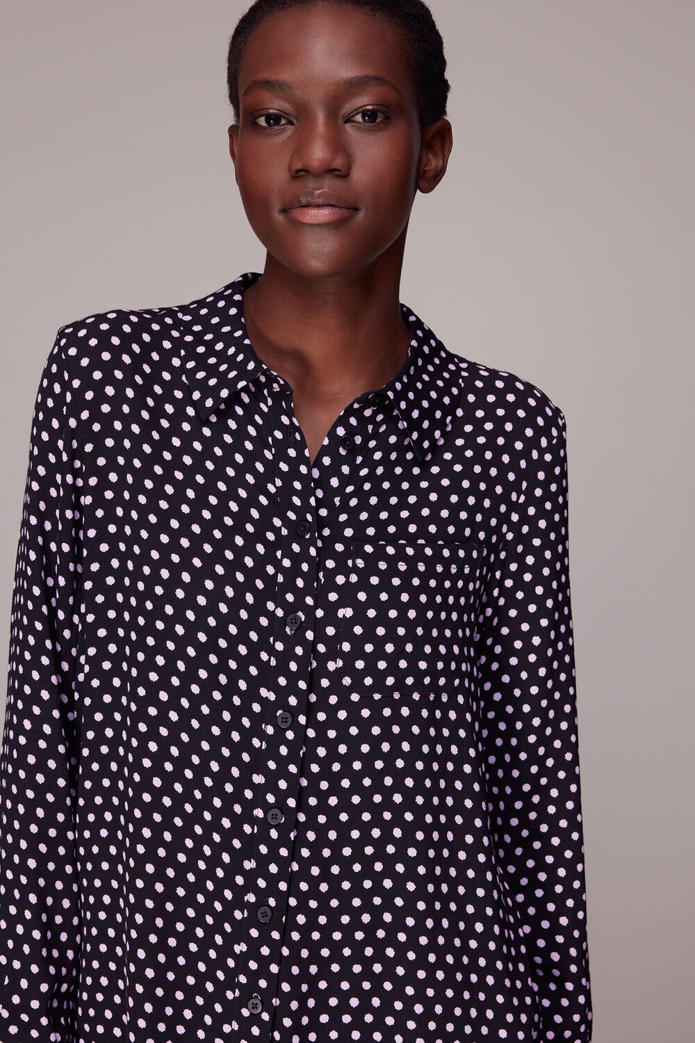 Black Dotted Spot Print Shirt