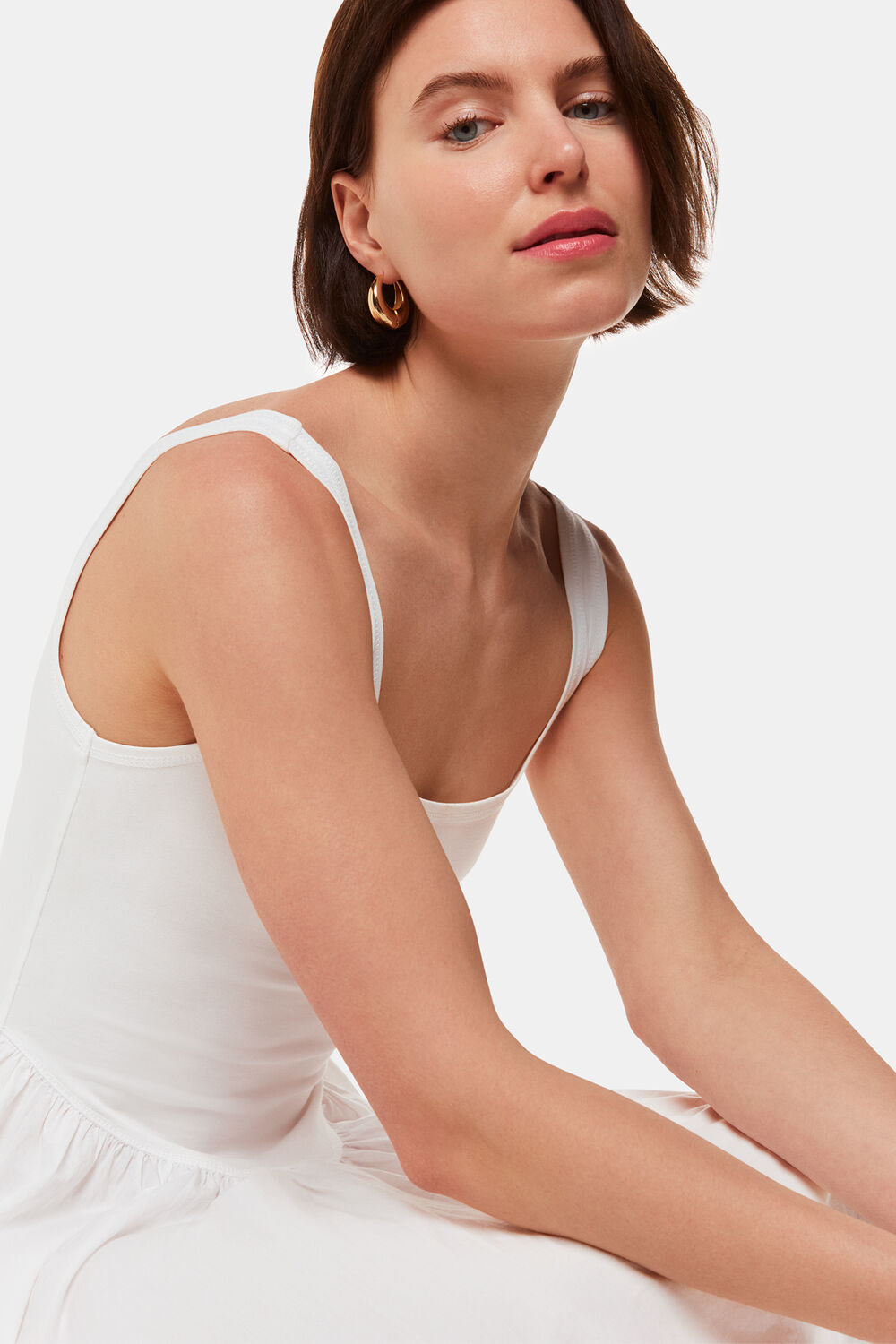 Poplin Cotton Mix Midi Dress