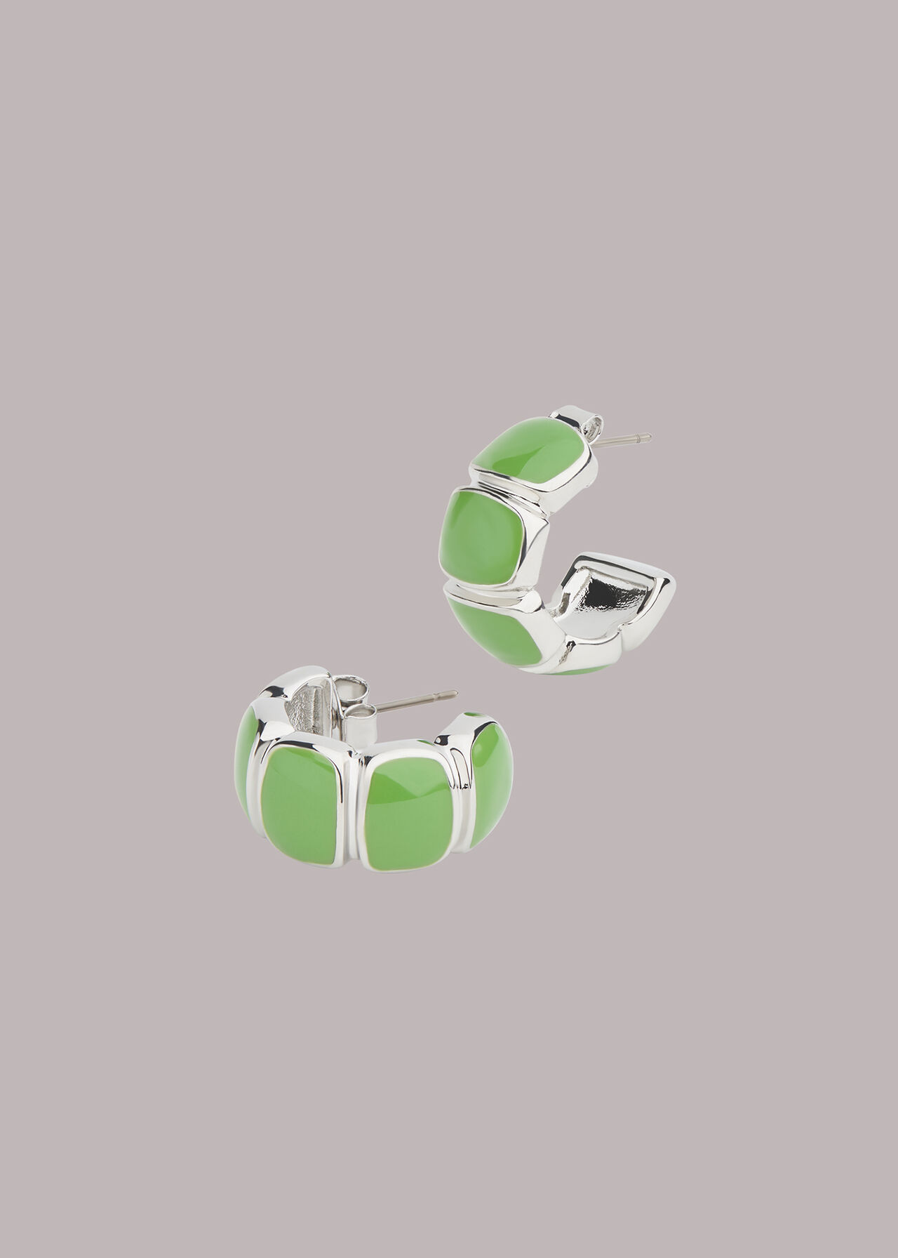 Enamel Hoop Earring