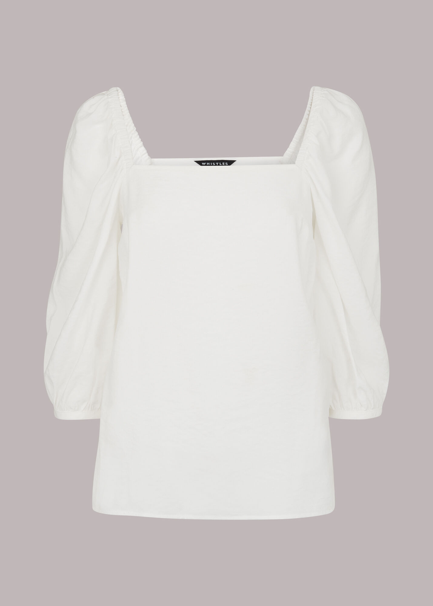 White Blanche Square Neck Top | WHISTLES | Whistles US |