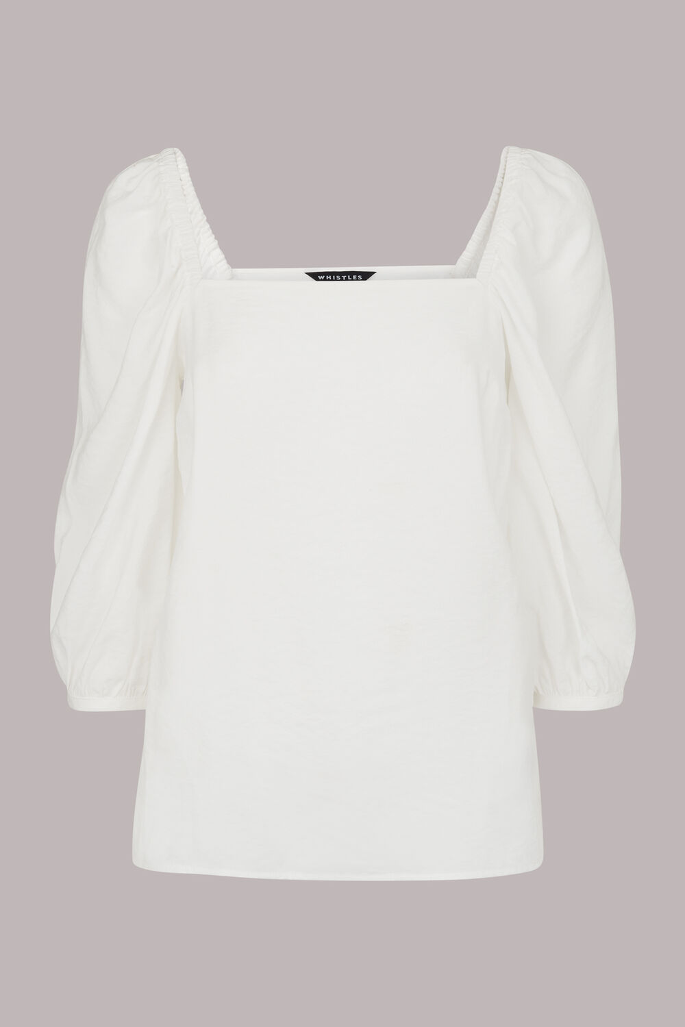 White Blanche Square Neck Top