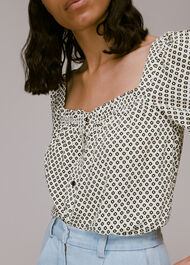 Tia Square Neck Daisy Blouse