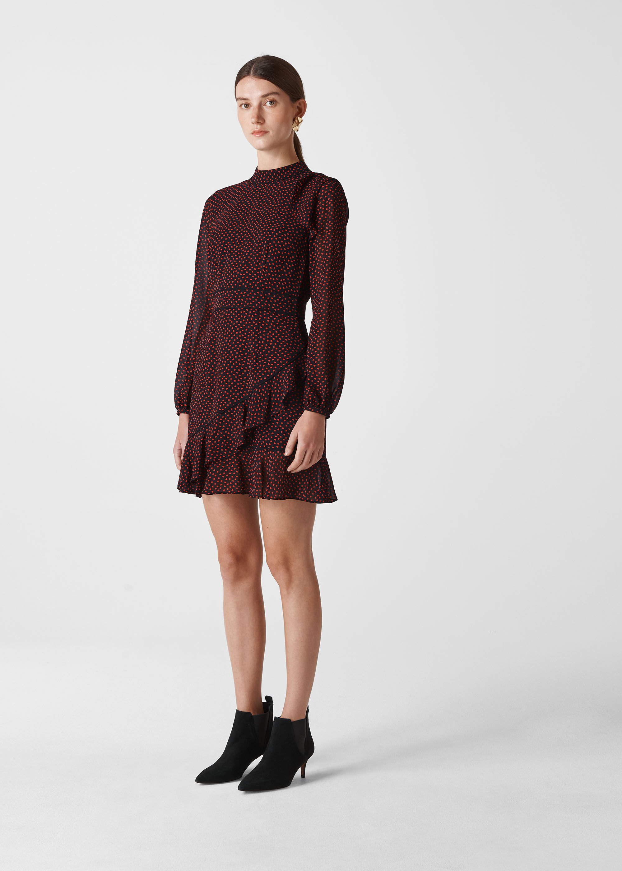 Whistles heart on sale print dress