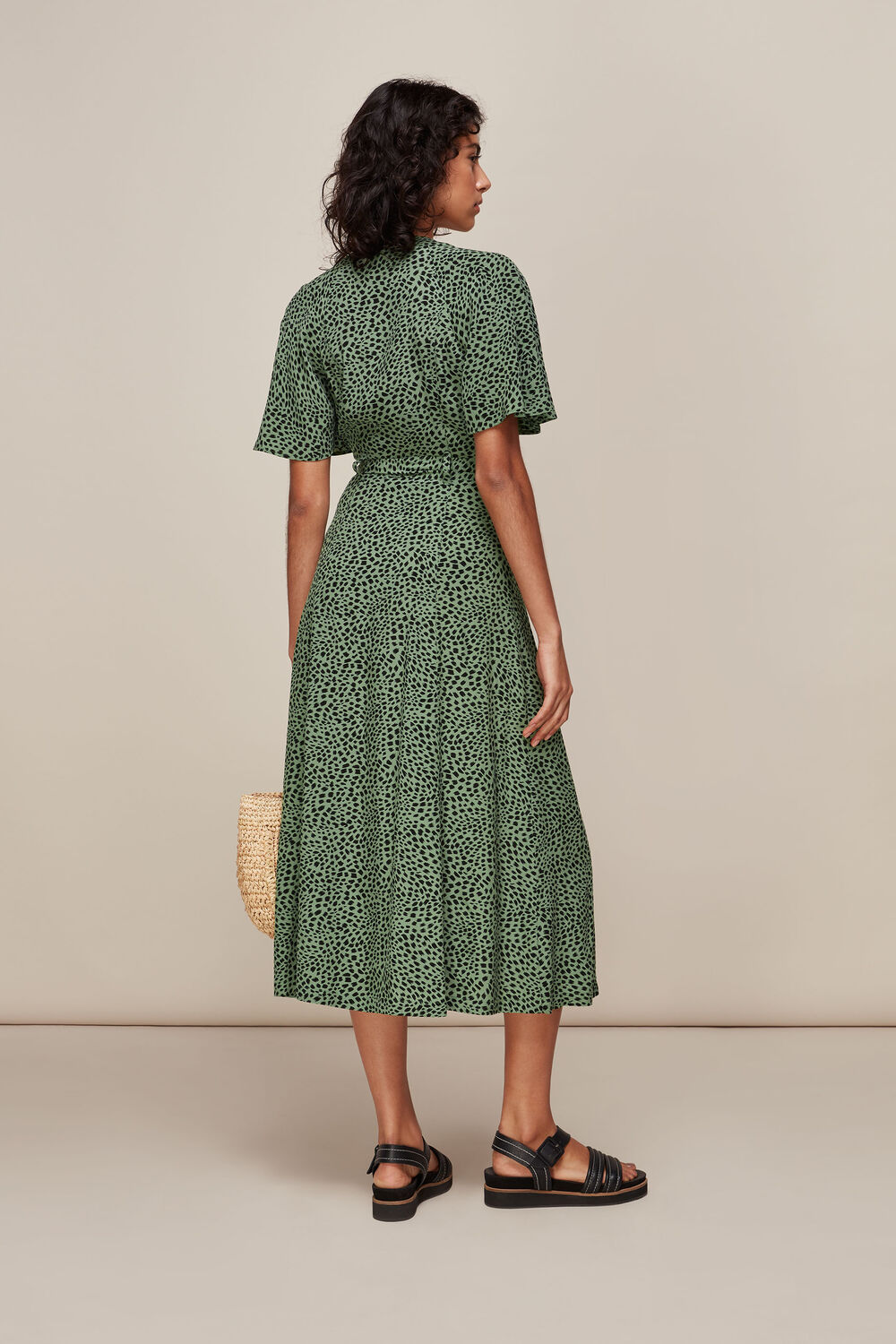 Spotted Animal Anita Dress Green/Multi