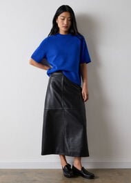 Pencil Leather Midi Skirt